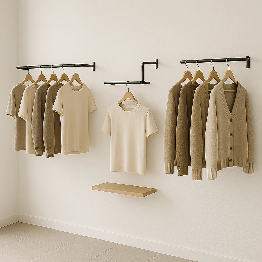 استفاده از رگال دیواری در فروشگاه کوچک با طراحی مینیمال - رگال محمدی