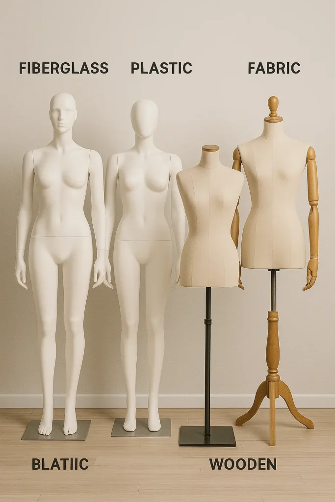 مقایسه مانکن‌های فروشگاهی از جنس فایبرگلاس، پلاستیک و پارچه‌ای - رگال محمدی
