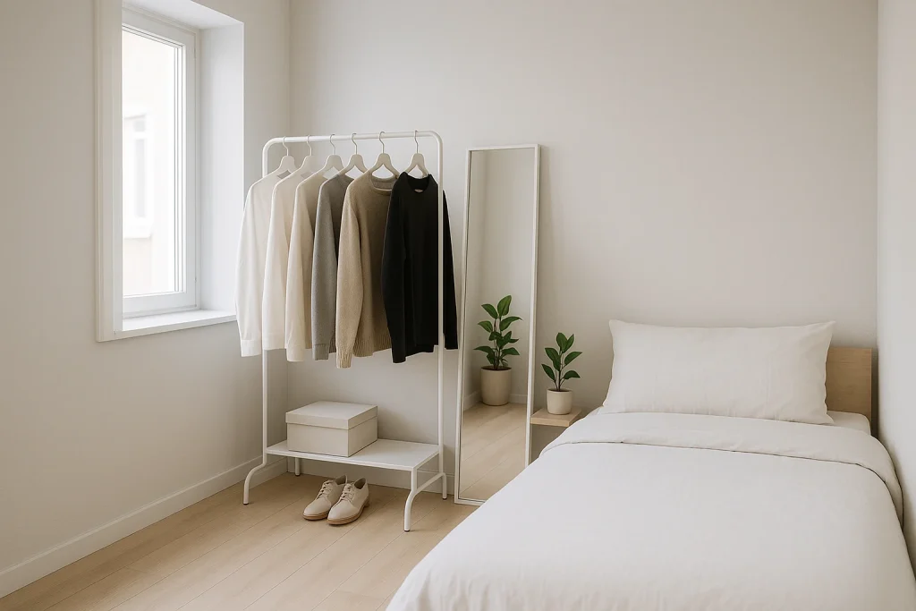 رگال به‌جای کمد؛ بهترین راه‌حل برای زندگی بدون کمد در آپارتمان‌های کوچک- رگال محمدی